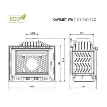 Wkład kominkowy KAWMET W6 (10,1 kW) ECO