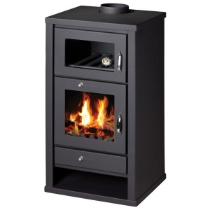 Piec kominek na drewno z piekarnikiem Victoria Deluxe F black 11,3kW