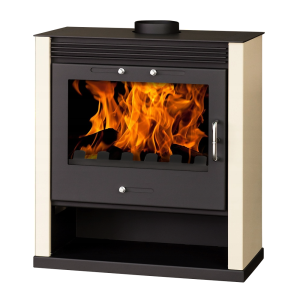 Piec kominek wolnostojący na drewno Rubin 13kW, IVORY