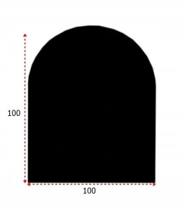 Szyba Hartowana pod kominek Czarna 100x100 Łuk
